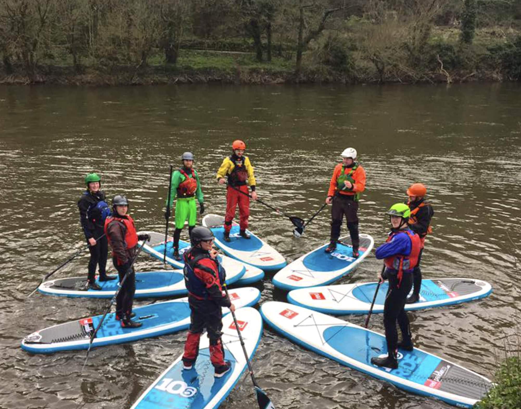 Gym day out Paddle Boarding on the River Wye