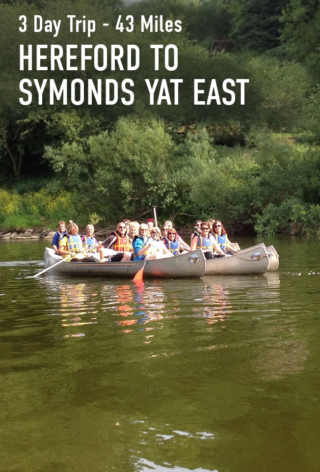 People canoeing from Hereford to Symonds Yat over 3 Days