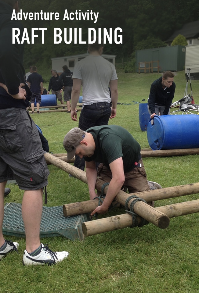 Raft Building using Poles and Barrels